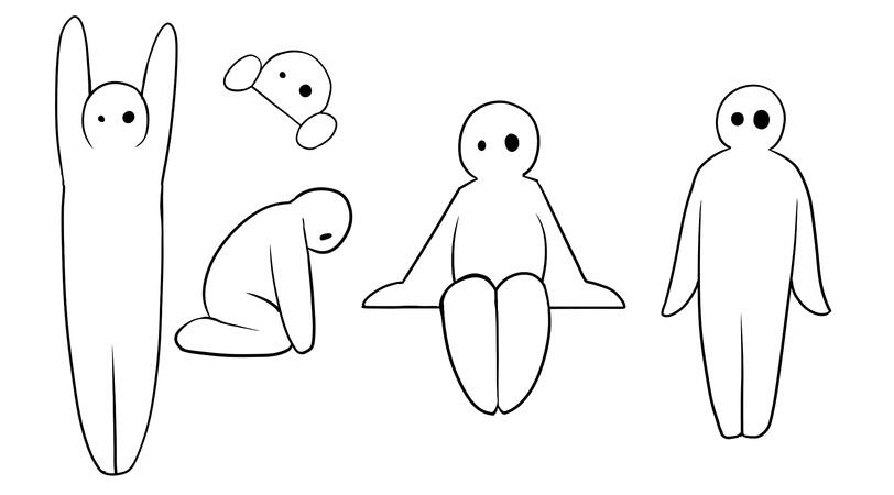 The finished drawing for the blob people.