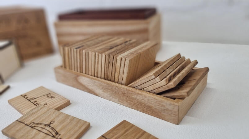 Close up of finished set