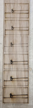 Laser engraving test on wood.