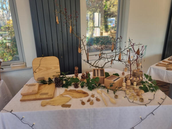 The table on the day of the fair.